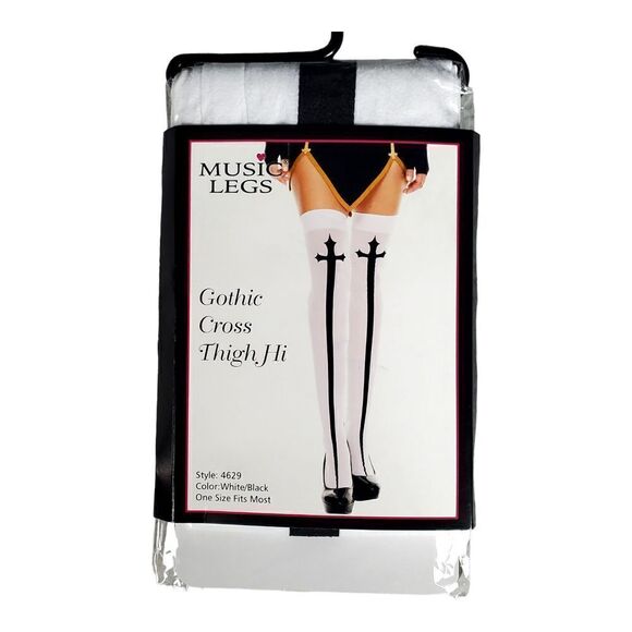 Music Legs Nun Costume Size S/M Black White Halloween Party Cosplay Sexy New - Picture 5 of 9